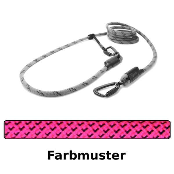 EASYLONG Hundeleine TWIST - M - 3,5m - pink mit schwarzen Haken
